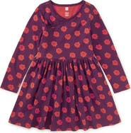 Tea Collection Long Sleeve Wrap Neck Dress