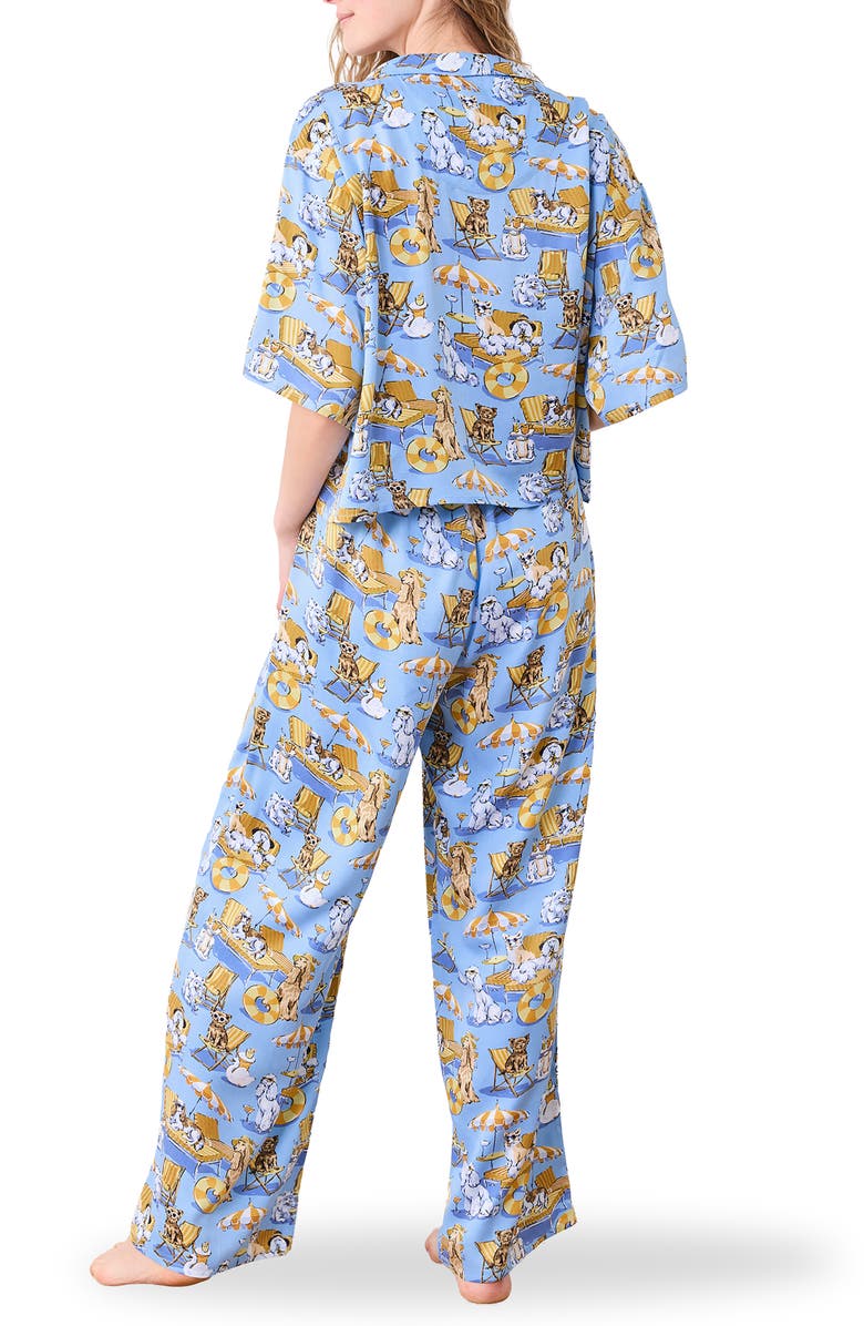 Printfresh Wildest Dreams Satin Pajamas, Alternate, color, Cerulean Splash