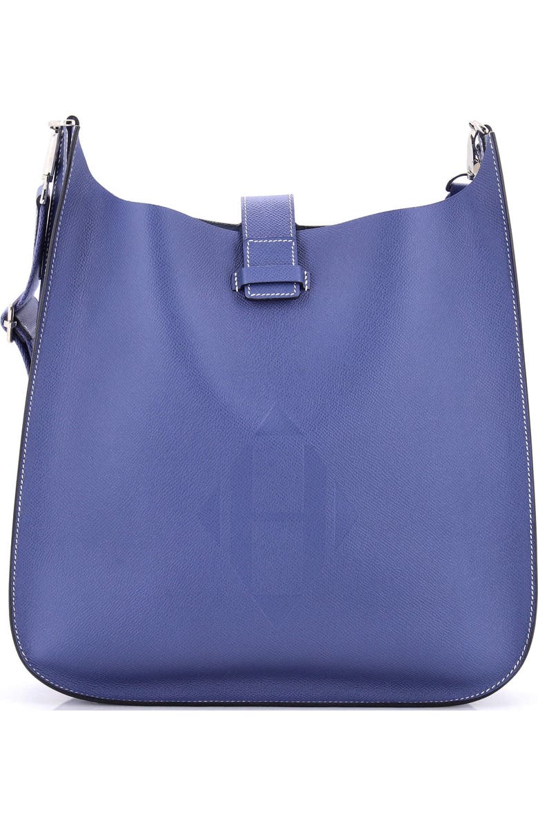 Pre-Owned Hermes Evelyne Sellier Bag Epsom 33, Main, color, Bleu Brighton