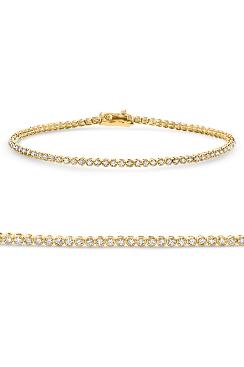 14k Gold 1Ct TW Natural Diamond Tennis Line Bracelet 7", Main, color, 14k Yellow Gold