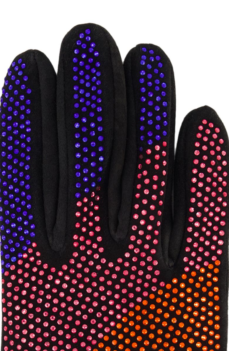 Kurt Geiger London Crystal Wave Gloves, Alternate, color, Black