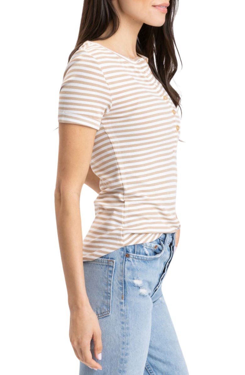 Threads 4 Thought Akia Stripe Feather Rib Henley, Alternate, color,