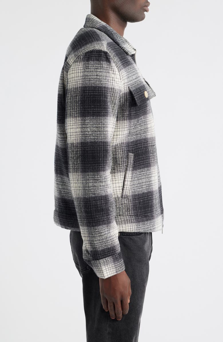 AllSaints Matheson Check Organic Cotton Jacket, Alternate, color, Black/ Off White