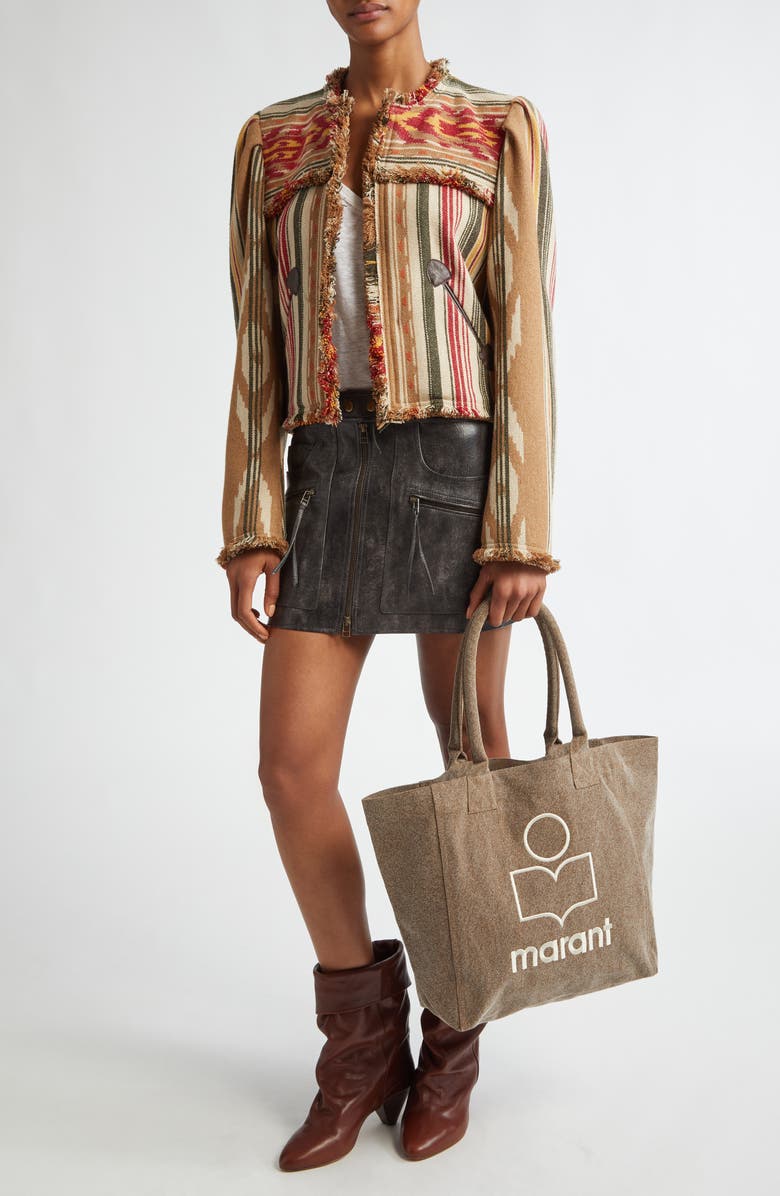 Isabel Marant Étoile Delphina Stripe Wool Blend Jacket, Alternate, color,