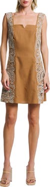 CIEBON Eviana Embroidered Detail Cotton Minidress