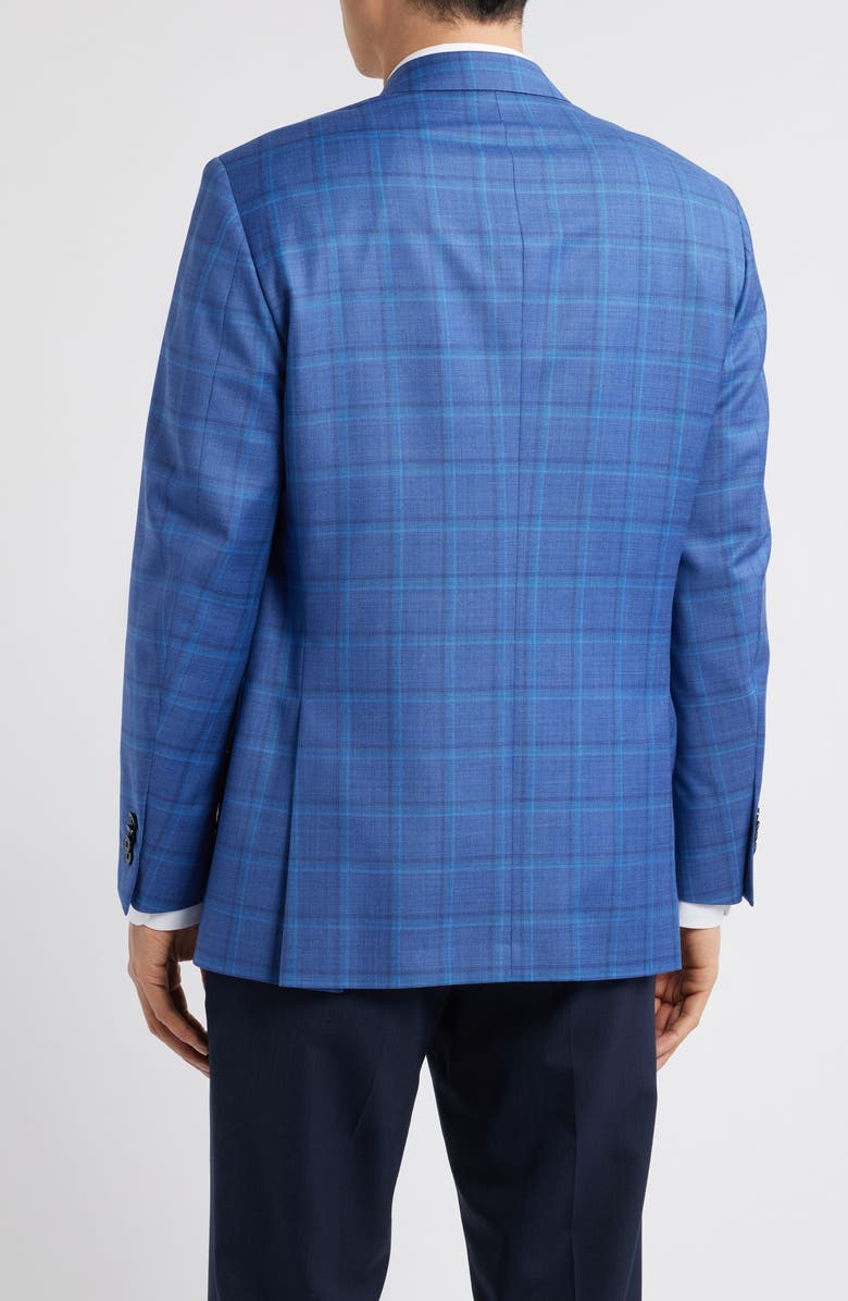 Peter Millar Flynn Classic Fit Plaid Wool Sport Coat, Alternate, color, Medium Blue