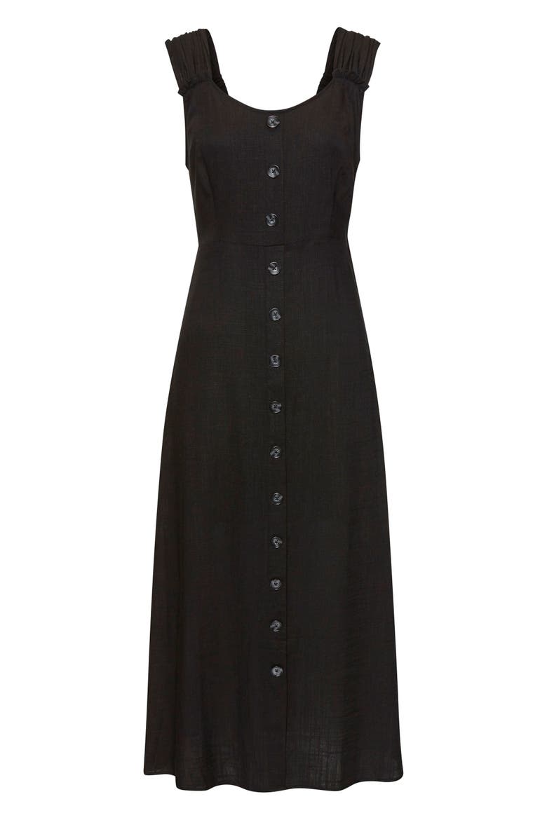 Button Detail Maxi Dress, Alternate, color, Black