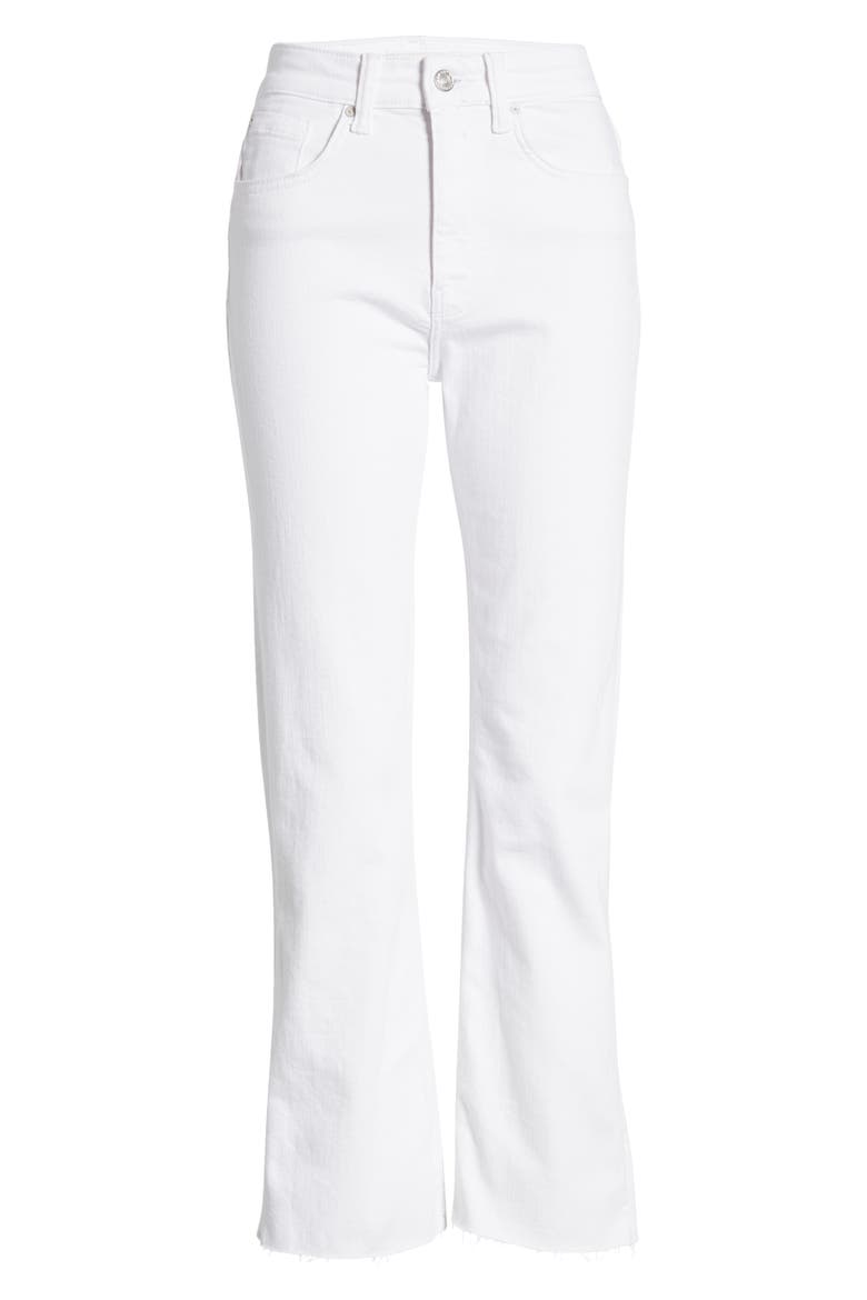 Anika Raw Hem Mid Waist Crop Flare Jeans, Alternate, color, WHITE LA BLUE