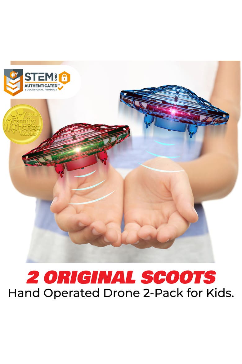 Scoot Duo Hand Operated Drone - 2pk, Alternate, color, Blue, Red