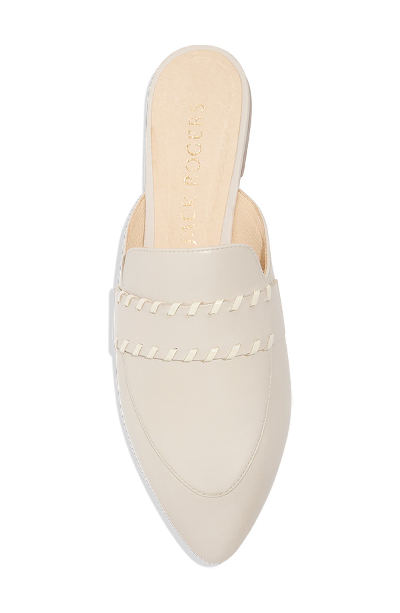Jack Rogers Beacon Stitch Pointed Toe Mule, Alternate, color, Pumice/ Ivory