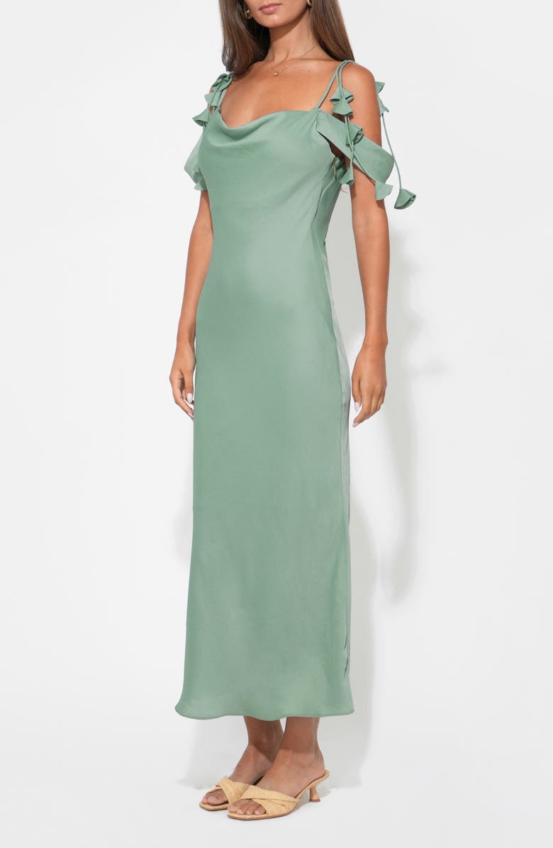 Adelyn Rae Alana Cold Shoulder Dress, Alternate, color, Sea Jade