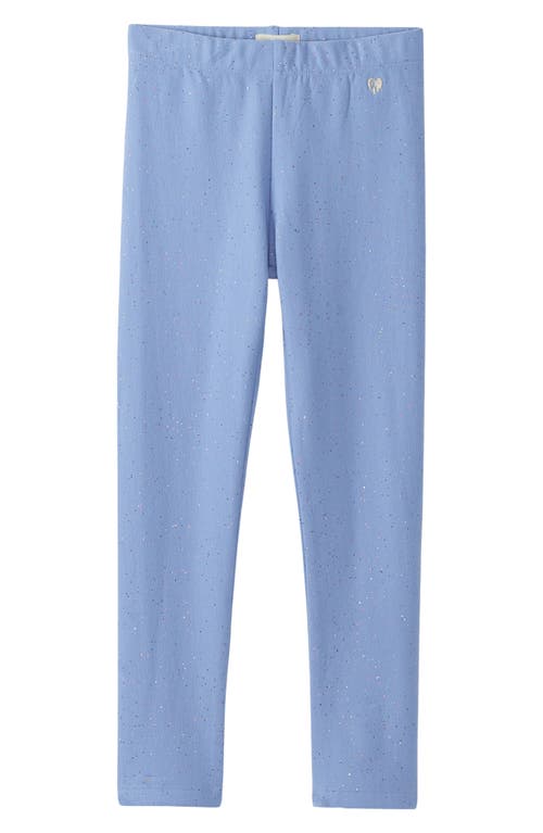 Hatley Kids' Cozy Glitter Stretch Cotton Leggings In Blue