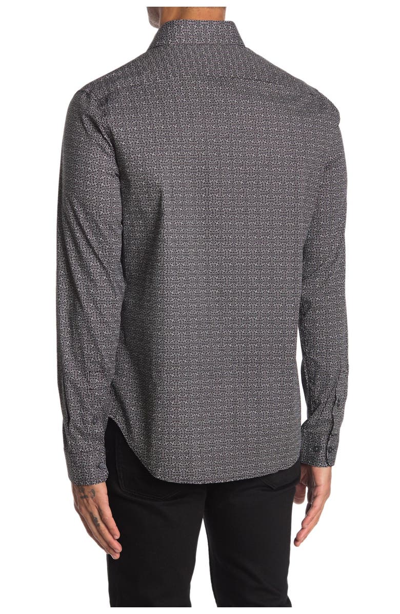 DKNY Maze Print Stretch Dress Shirt, Main, color, 