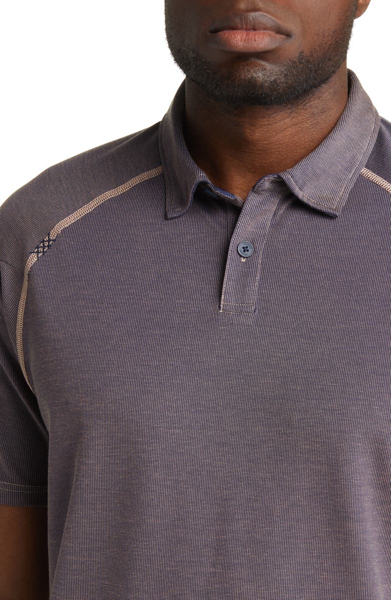 Rhone Delta Piqué Performance Polo, Alternate, color, Mahogany Rose/ Navy