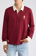 ROWING BLAZERS Pooh Long Sleeve Organic Cotton Rugby Polo