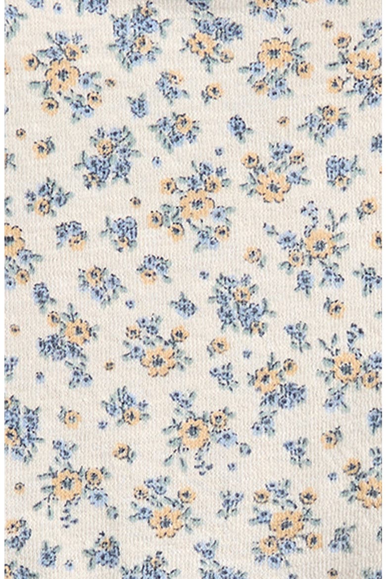 Floral Cotton Blend Top & Shorts Set, Alternate, color, YELLOW BLUE FLORAL