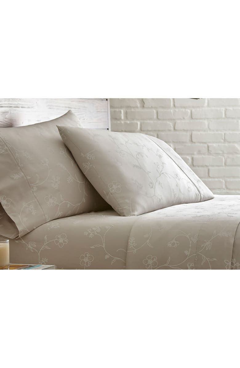 SOUTHSHORE FINE LINENS Sweetbrier Long Staple Sateen Cotton Sheet Set, Alternate, color, Soft Sand