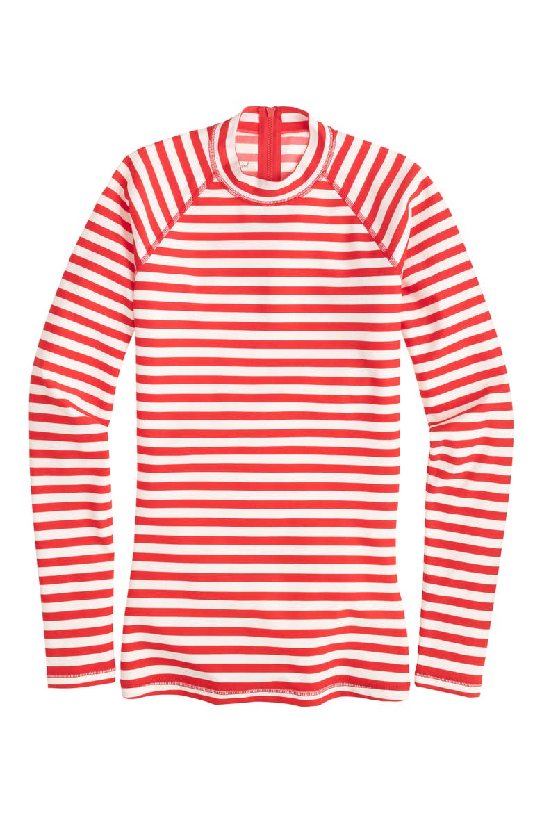 Stripe Rashguard, Alternate, color, VIVID FLAME IVORY