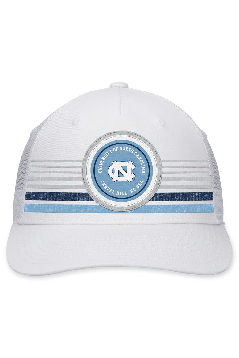 Men's Top of the World White North Carolina Tar Heels Top Trace Trucker Snapback Hat, Alternate, color, White