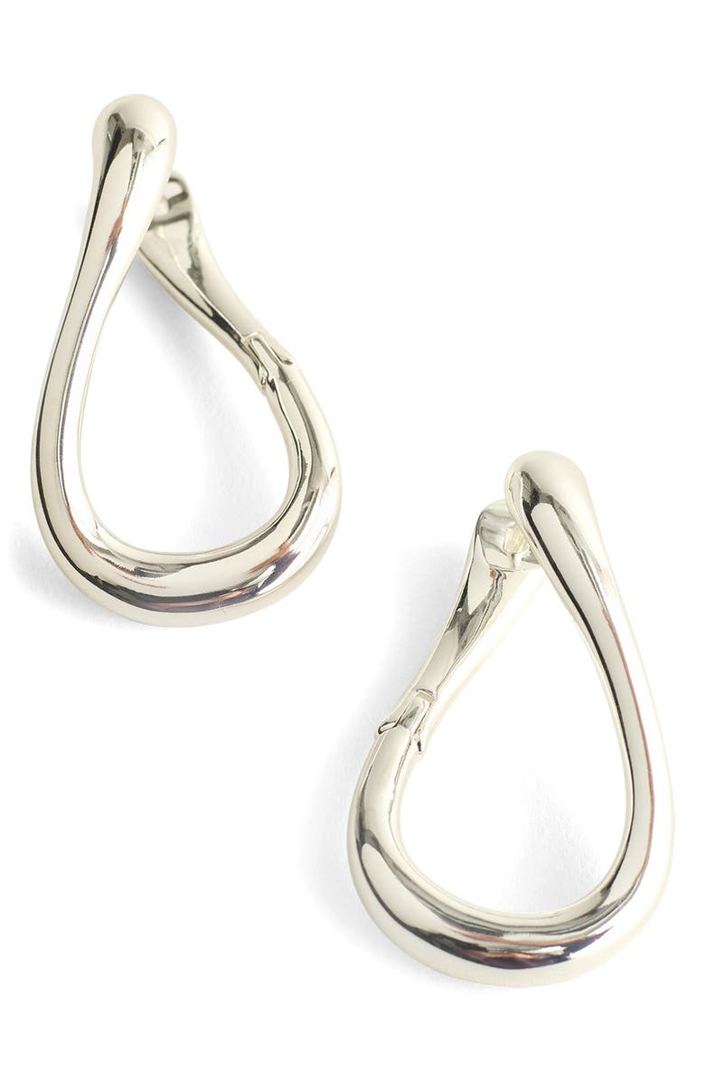 Madewell Front/Back Twisted Large Hoop Earrings, Main, color, Warm Silver