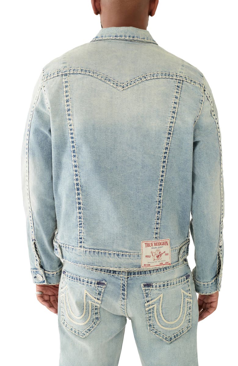 True Religion Brand Jeans Jimmy Super T Rope Stitch Denim Jacket, Alternate, color, 