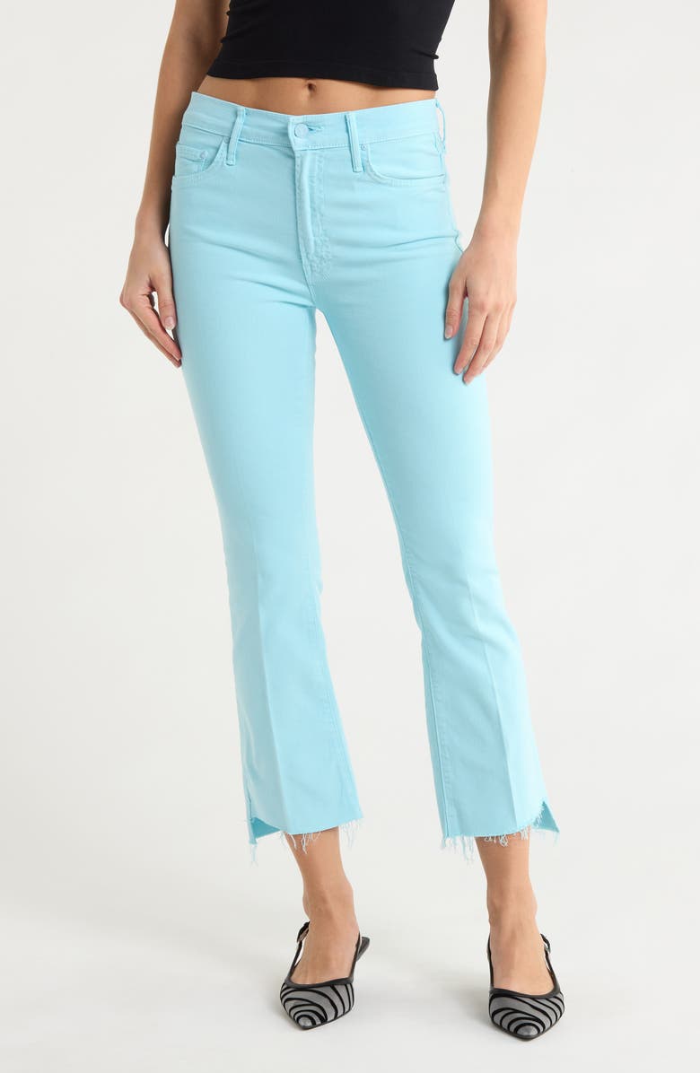 MOTHER The Insider Crop Step Fray Jeans, Main, color, Chalk It Up - Blue Glow