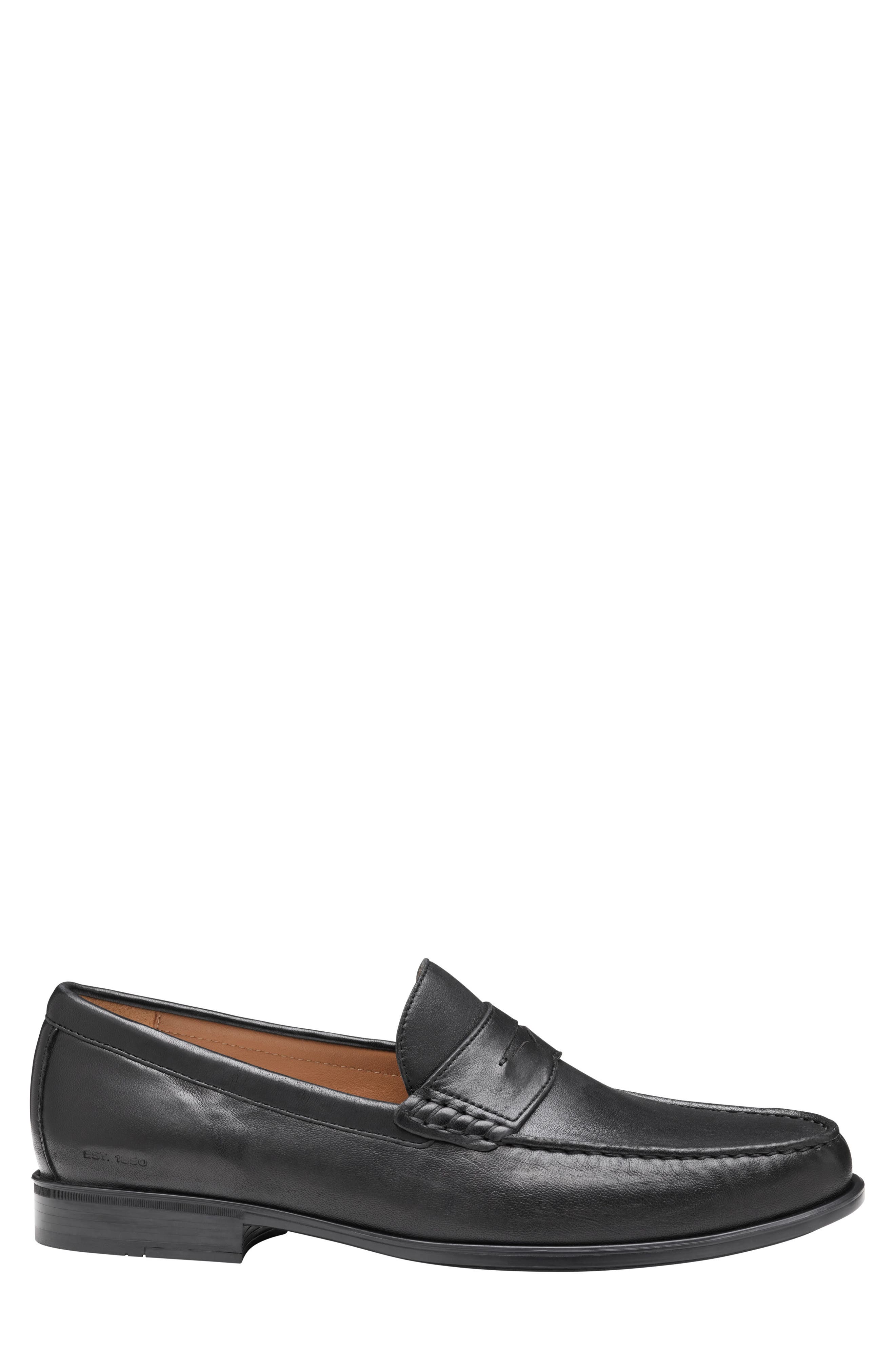 Johnston & Murphy Harrison Penny Loafer, Alternate, color, Black Glove Leather