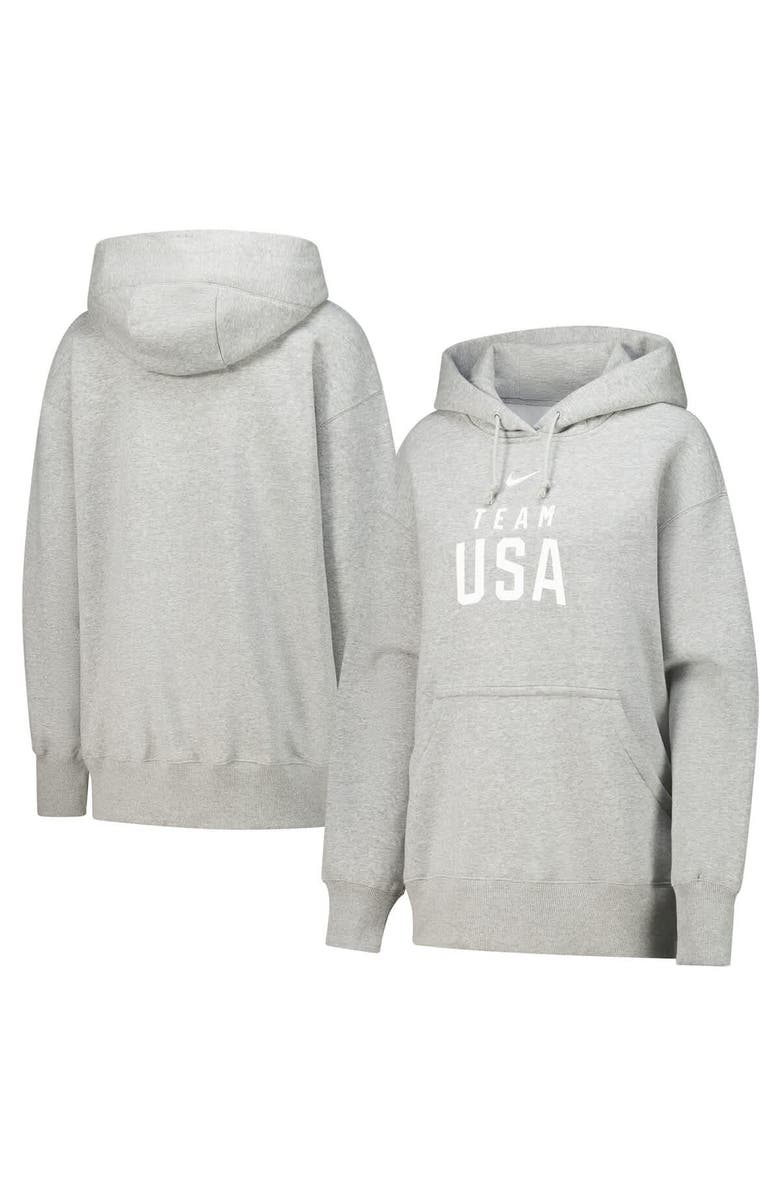 Nike Women's Nike Gray Team USA Phoenix Fleece Pullover Hoodie, Main, color, Gray