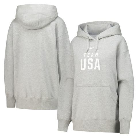 Women's Nike Gray Team USA Phoenix Fleece Pullover Hoodie