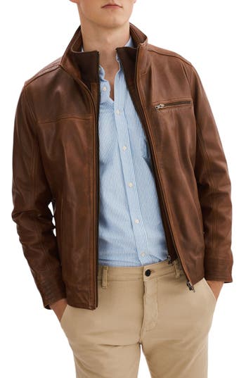 Regency Lambskin Leather Jacket In Cognac