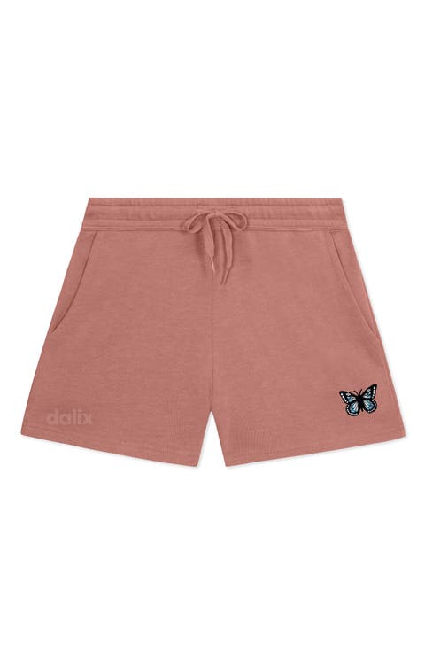 Womens Butterfly Midweight Washed Fleece Shorts
