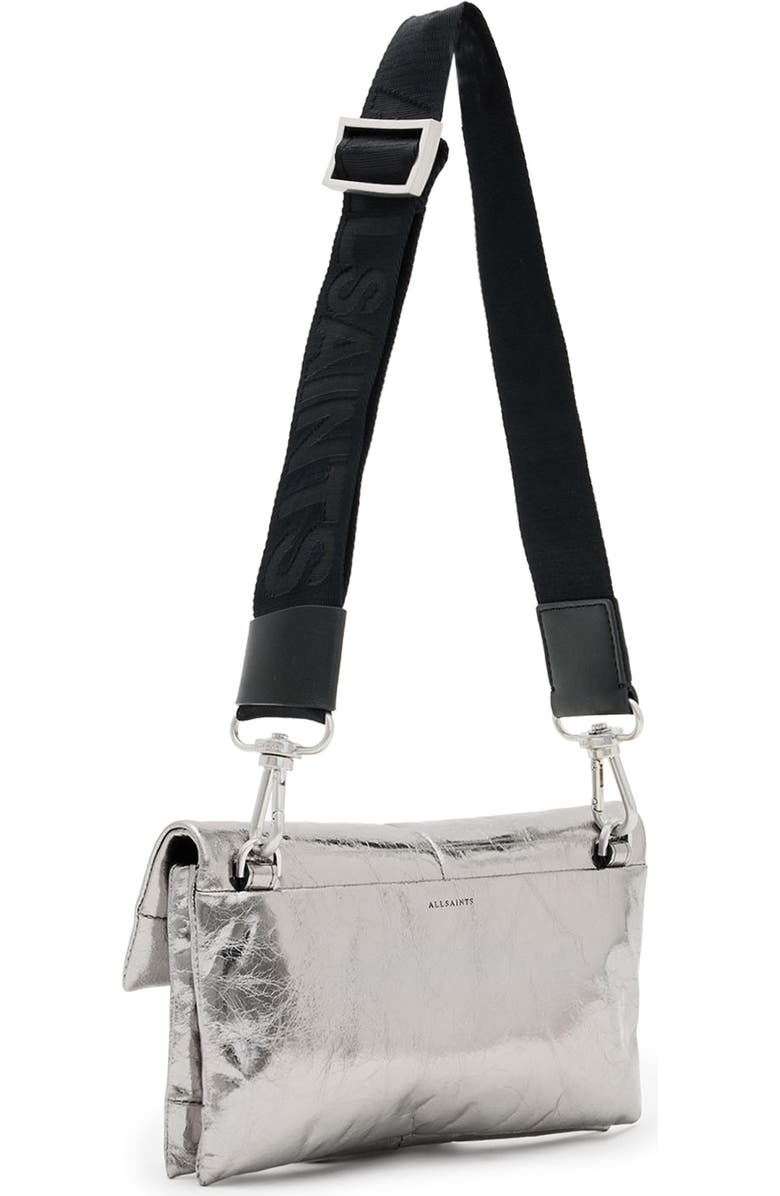 AllSaints Ezra Quilted Metallic Leather Crossbody Bag, Alternate, color,