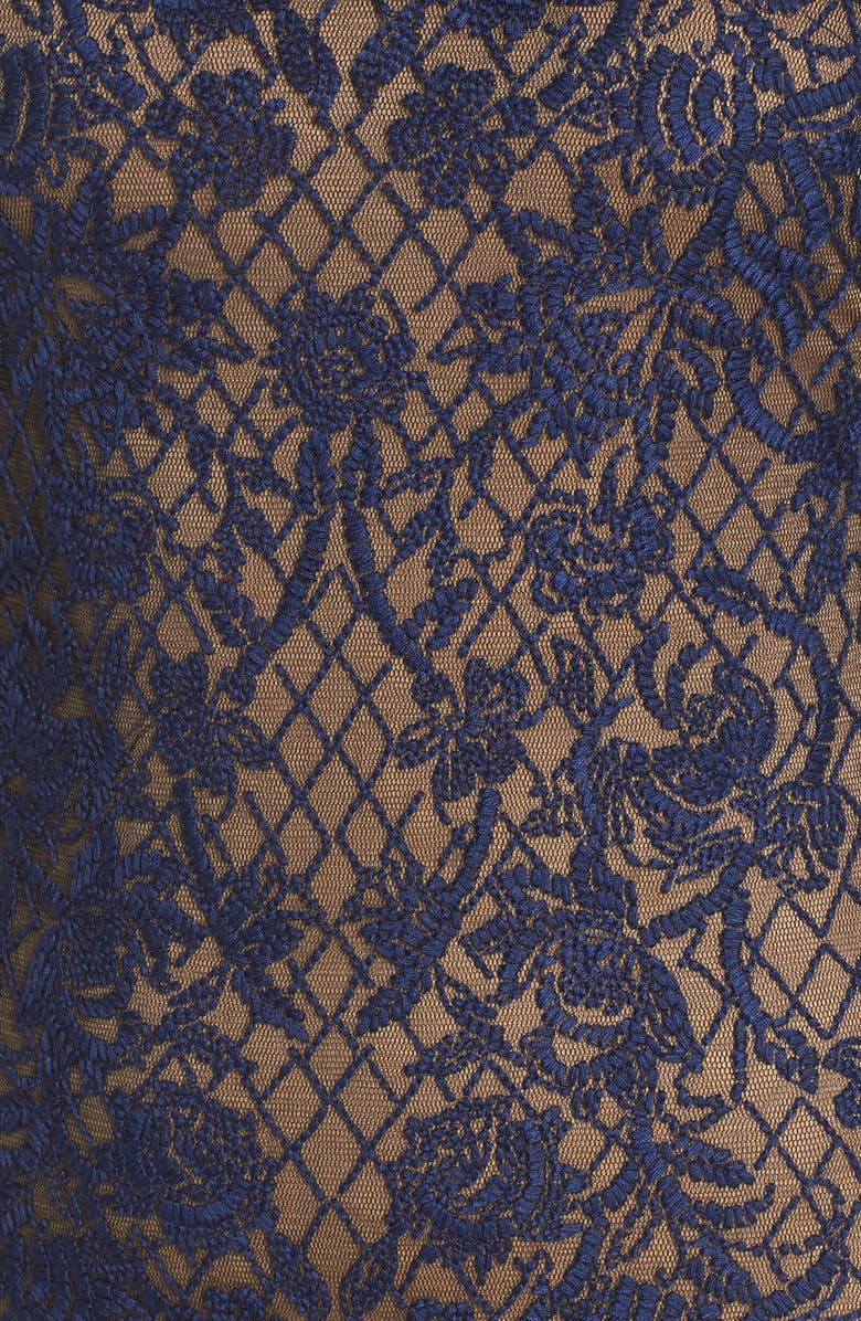 Tadashi Shoji Embroidered Mesh & Fringe Gown, Alternate, color, 