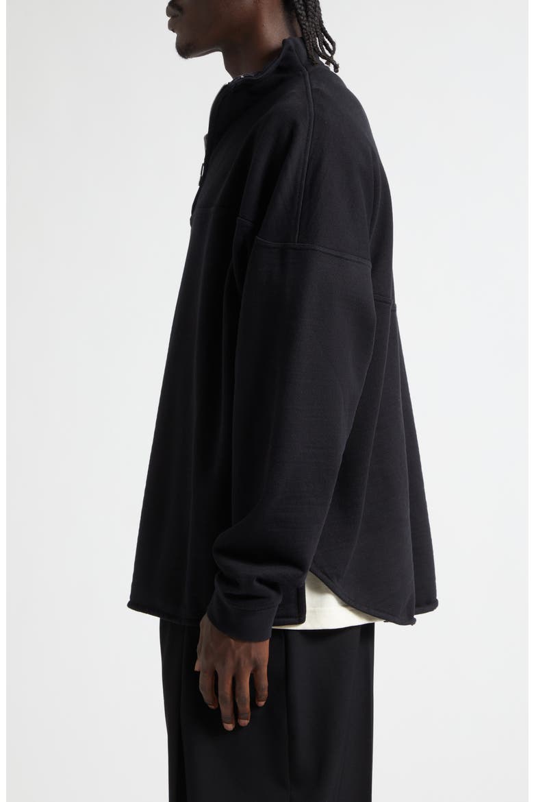 The Rond Carré Half Zip Sweatshirt, Alternate, color, BLACK