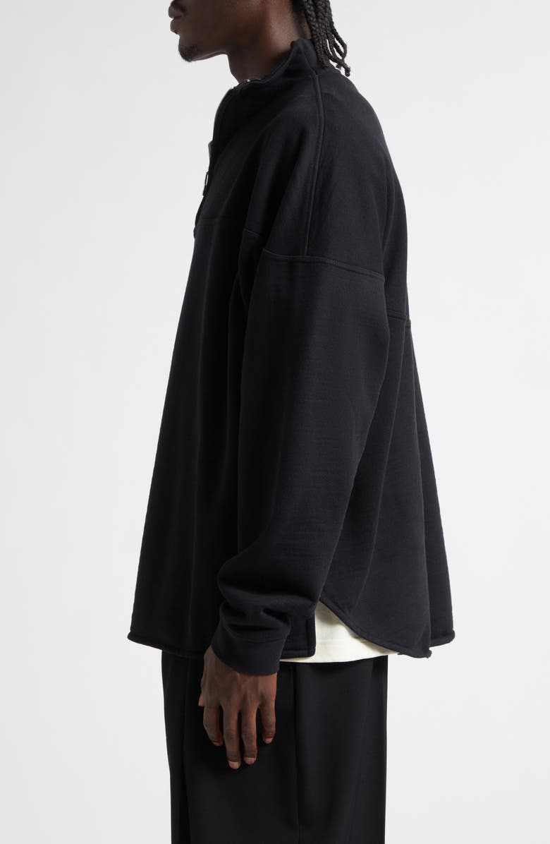 Jacquemus The Rond Carré Half Zip Sweatshirt, Alternate, color, Black