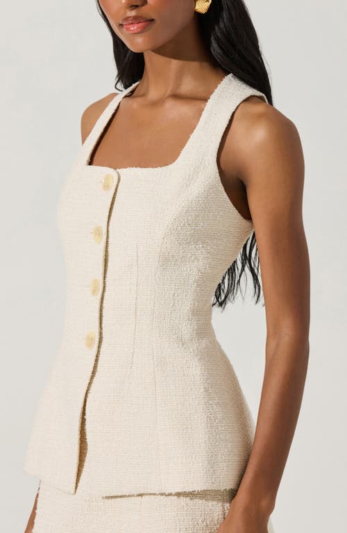 Astr The Label Brunelle Tweed Vest In Oatmeal
