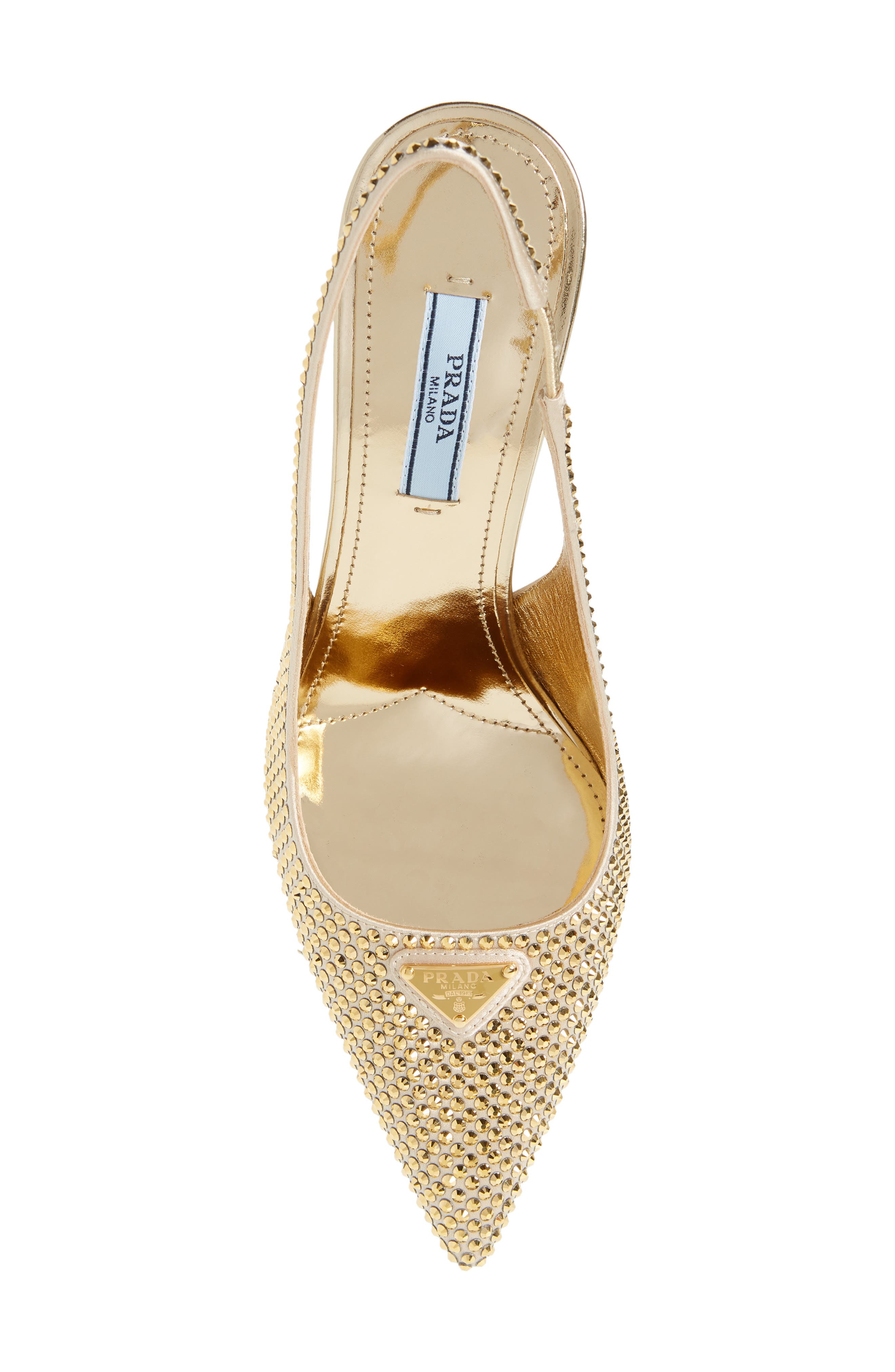 Prada Crystal Bling Slingback Pump, Alternate, color, 