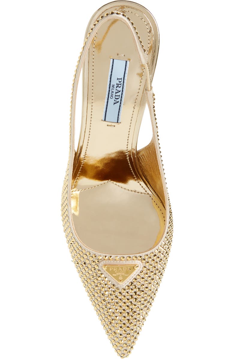 Prada Crystal Bling Slingback Pump, Alternate, color,