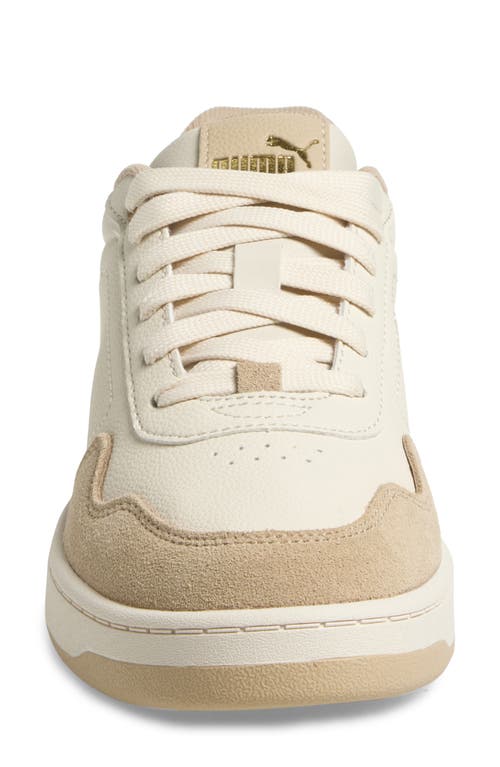 Puma Court Classy Sneaker In Alpine Snow-toasted Almond
