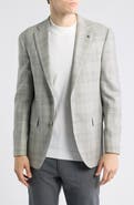 Jack Victor McAllen Light Grey Plaid Soft Constructed Wool & Silk Sport Coat