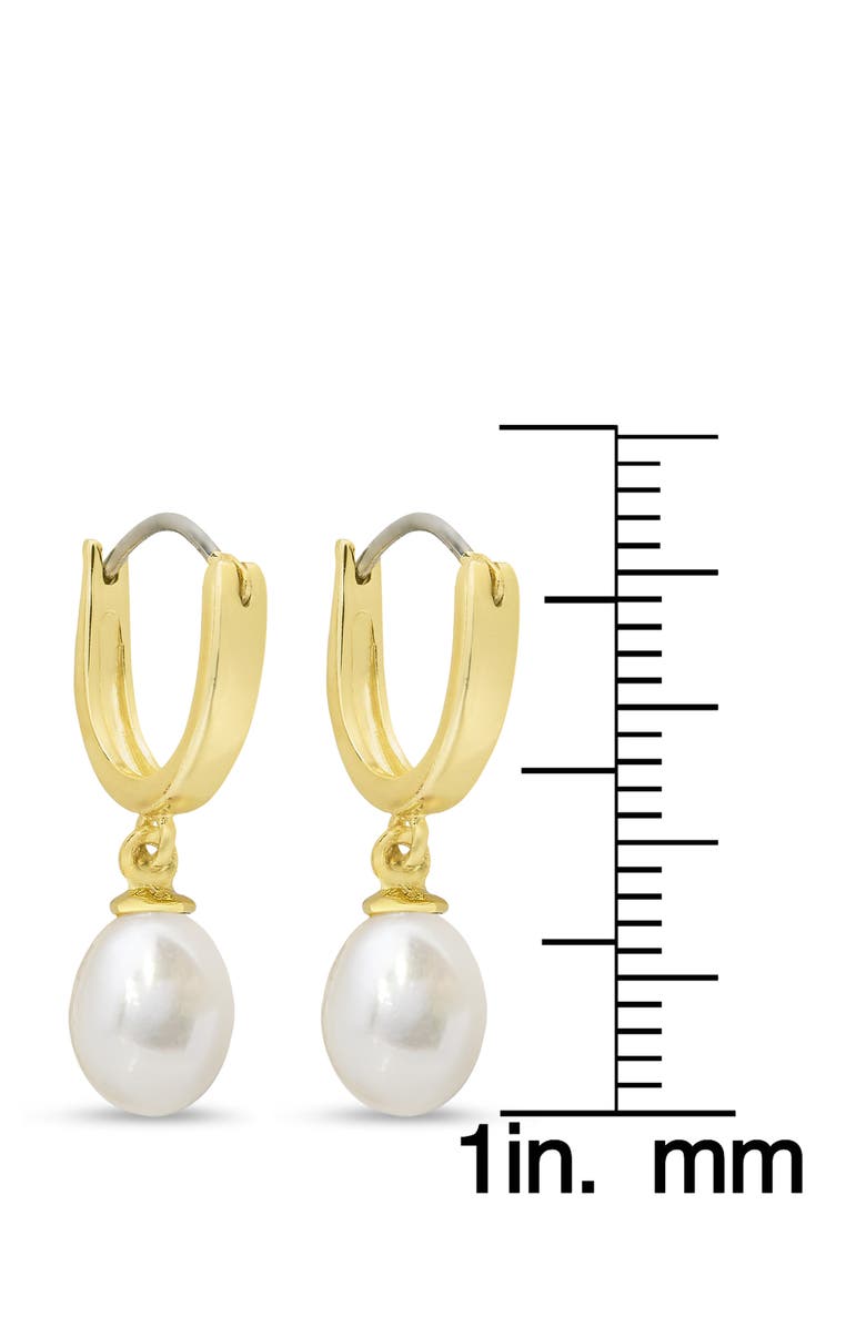 Lily Nily Kids' Pearl Drop Hoop Earrings, Alternate, color, Gold