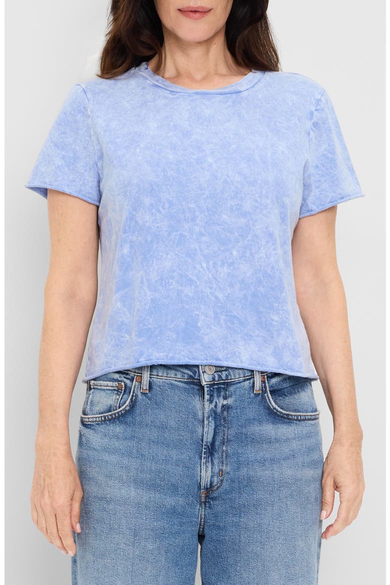 Jackie Raw Edge Crewneck T-Shirt, Main, color, SKY
