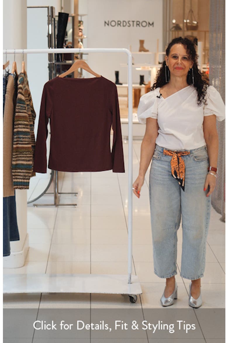 Long Sleeve Boat Neck T-Shirt video