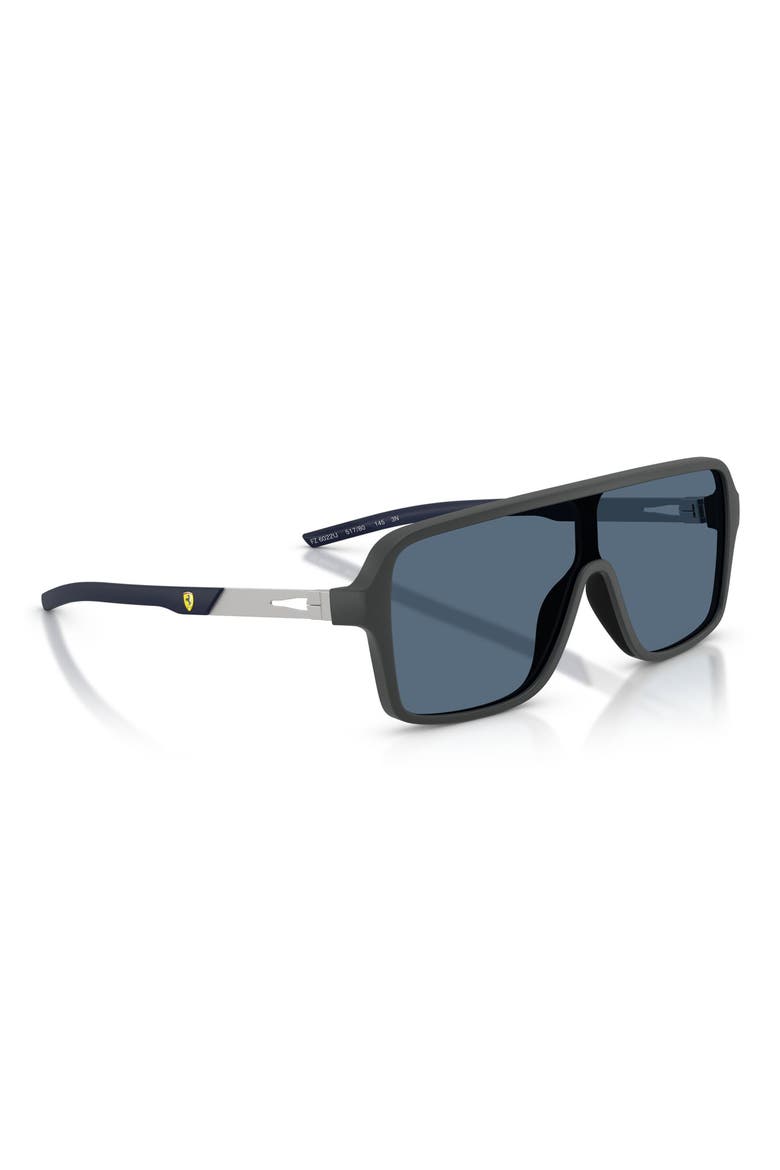 132mm Rectangular Sunglasses, Alternate, color, MATTE DARK GREY / DARK BLUE