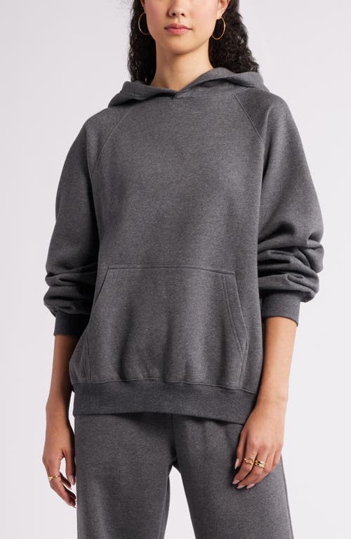 Bp. Fleece Detail Oversize Raglan Hoodie In Gray