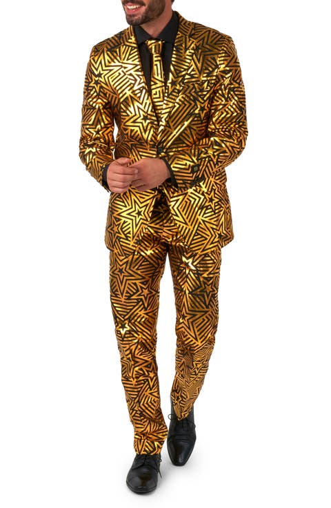 Golden Geo Star 3-Piece Tuxedo Set (Regular & Big)