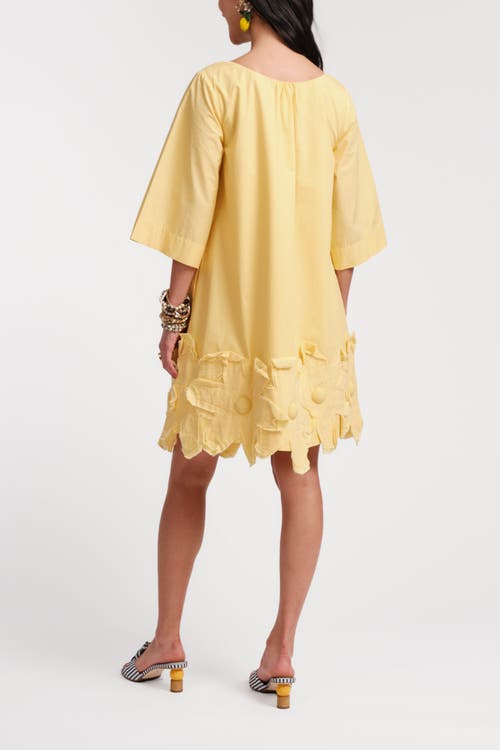 Frances Valentine Zennia Flower Hem Dress In Yellow