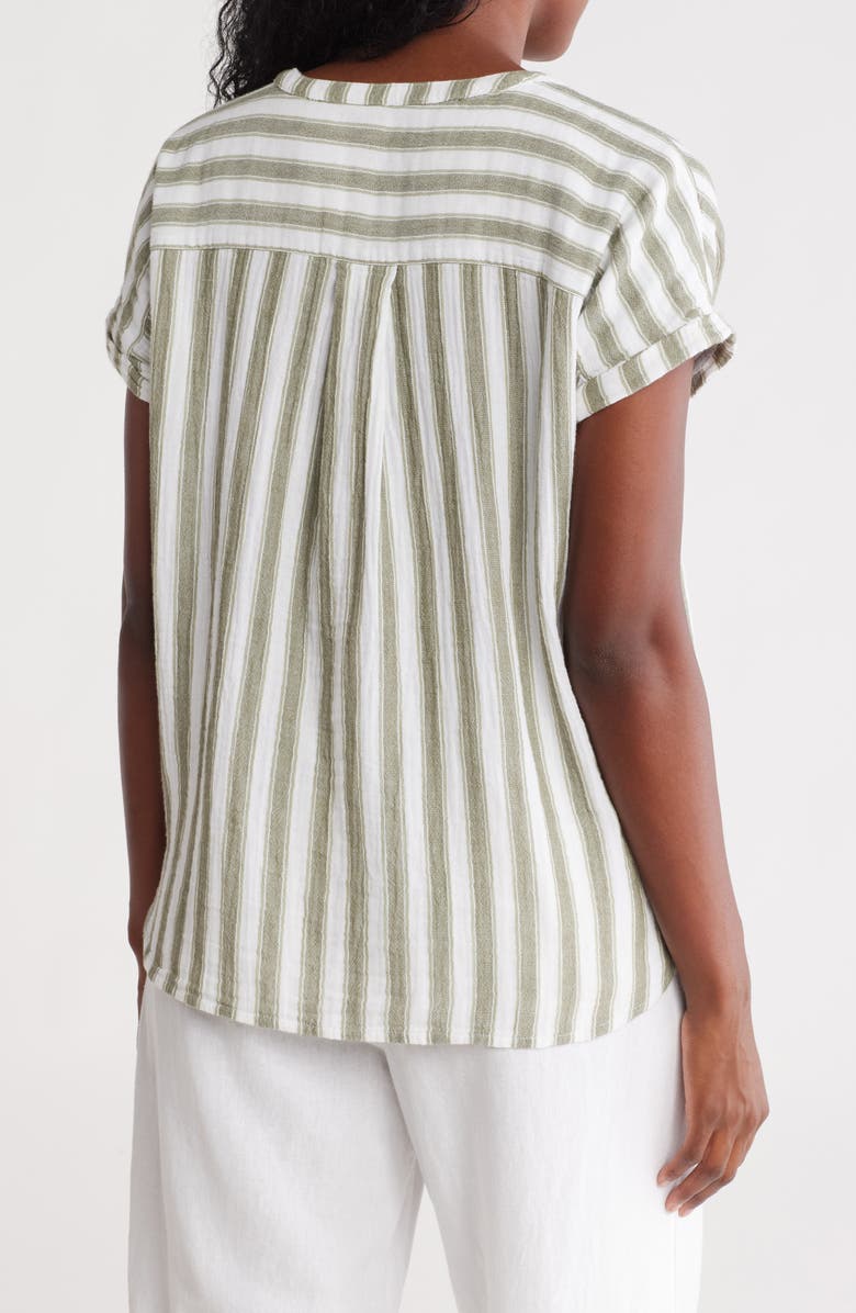Caslon<sup>®</sup> Stripe Cotton Gauze Henley, Alternate, color,