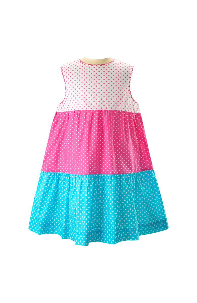 Rachel Riley Polka Dot Tiered Dress, Main, color,