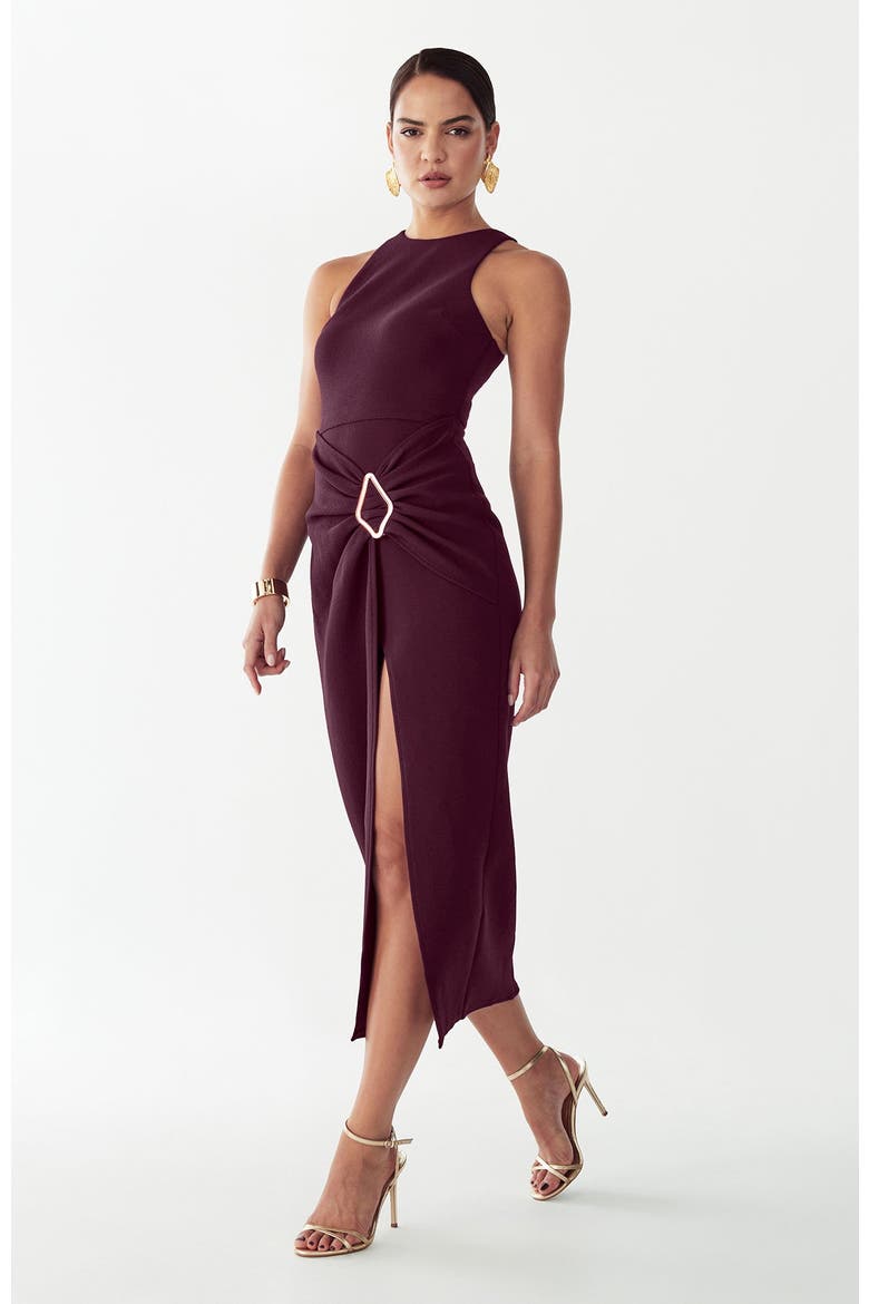 Soraye Midi Dress, Alternate, color, Wine
